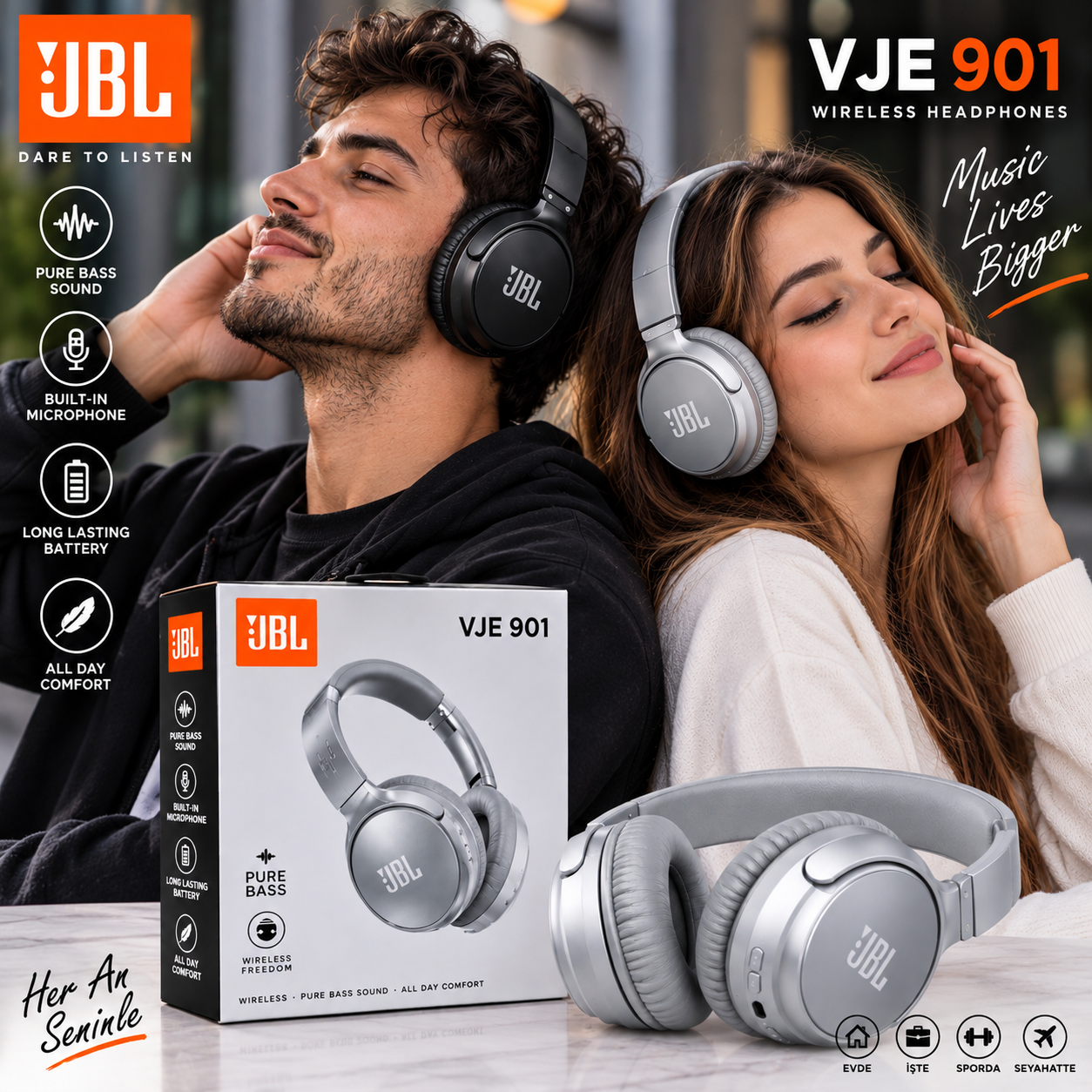 JBL VJE 901 Kablosuz Kulak Üstü Kulaklık