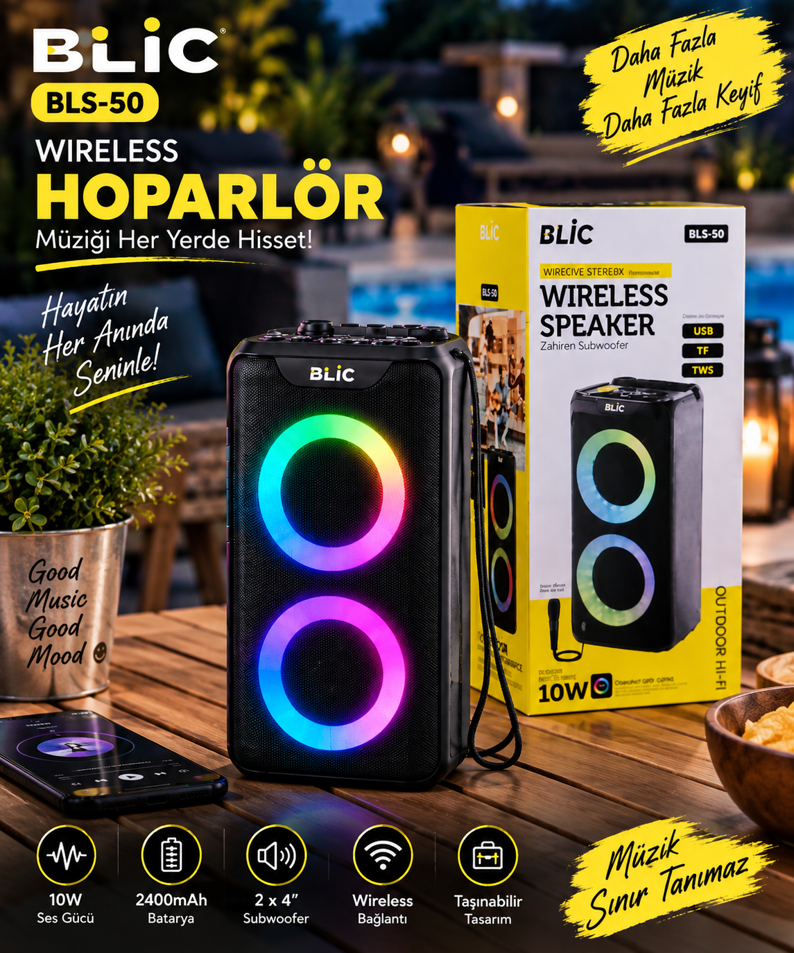 BLIC BLS-50 Wireless Hoparlör