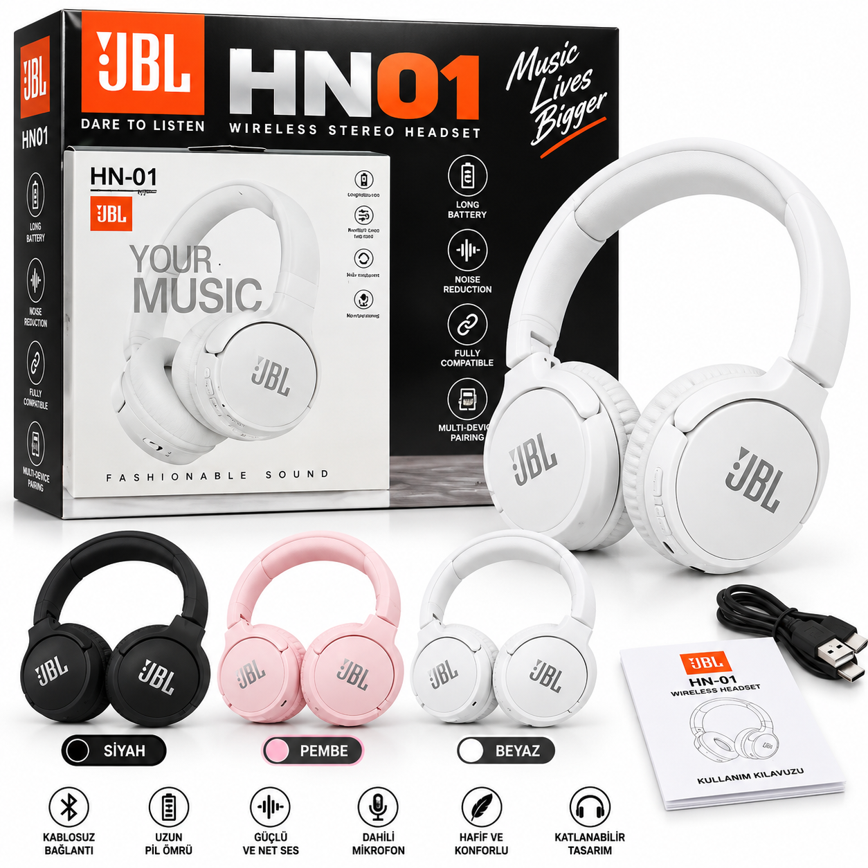JBL HN-01 Kablosuz Kulak Üstü Kulaklık
